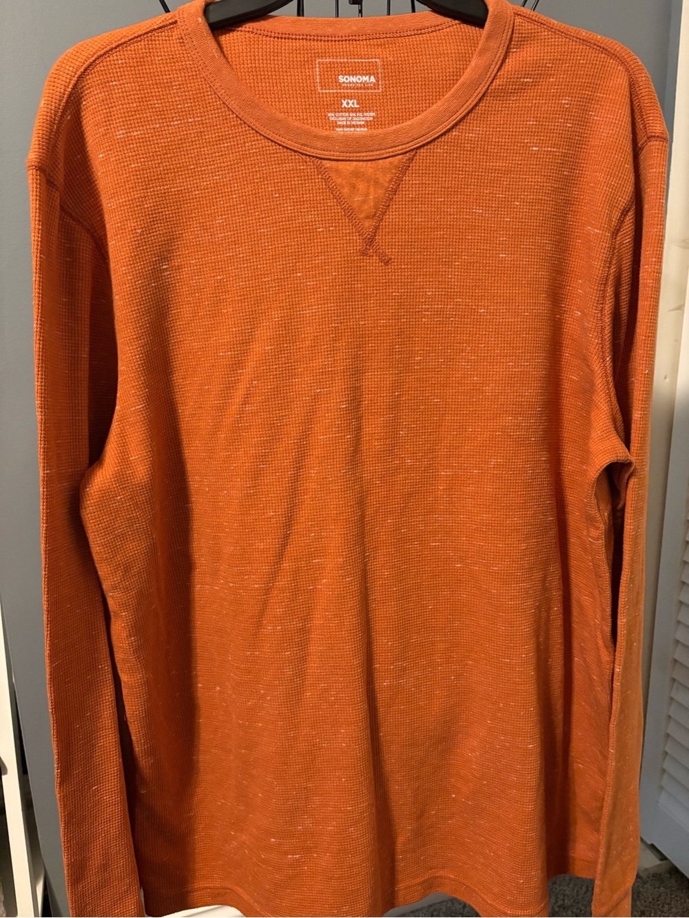 Sonoma Men's Orange Crewneck Waffle Knit Sweater - XXL